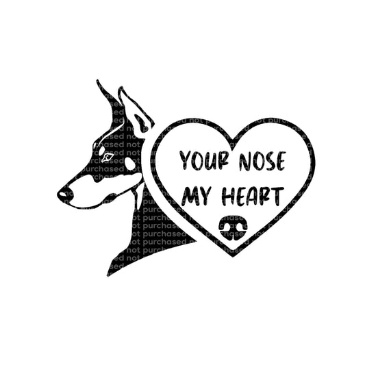 Your Nose, My Heart Decal | Custom