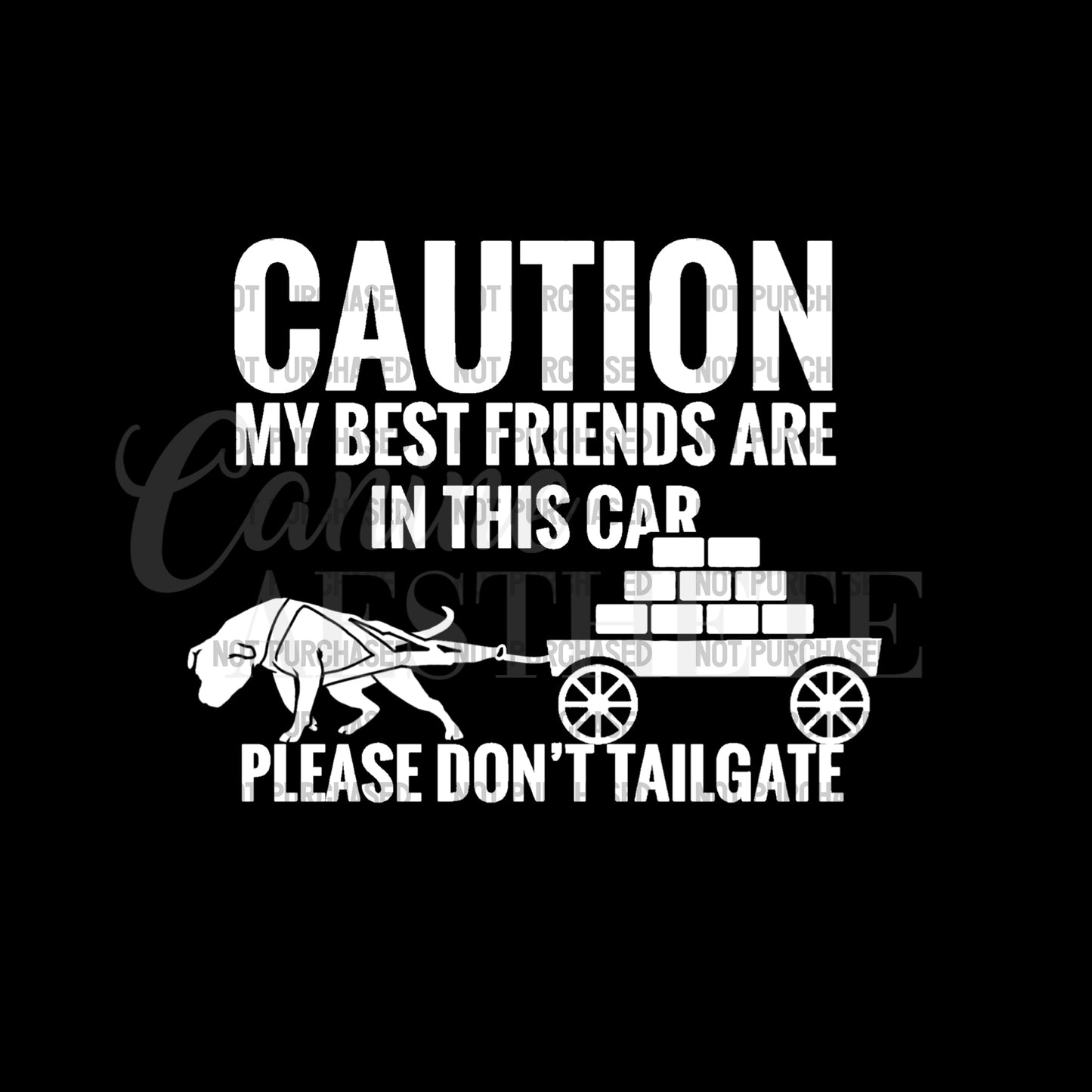 Caution: My Best Friends Are In This Car Decal | Weight Pull