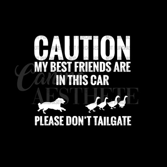 Caution: My Best Friends Are In This Car Decal | Duck Herding