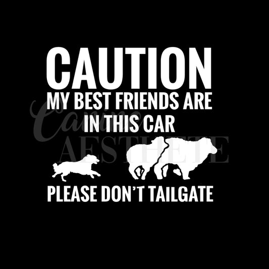 Caution: My Best Friends Are In This Car Decal | Herding